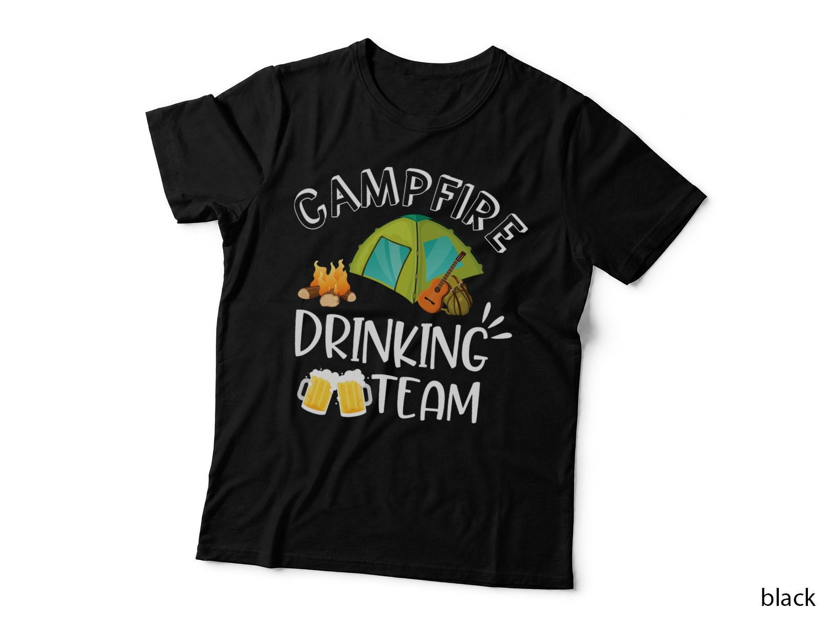 Campfire Drinking Team Camping Camper Drinker Beer Birthday T-Shirt