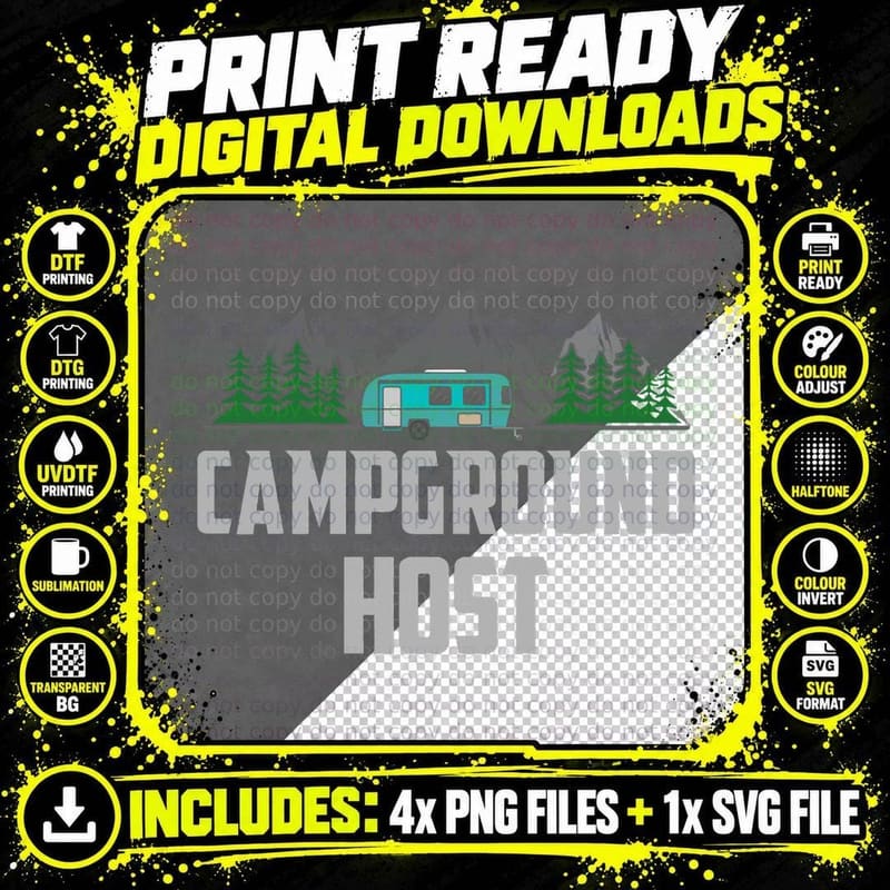 Campground Host Camping Campsite, Outdoor Workwear for Png SVG Digital Bundle