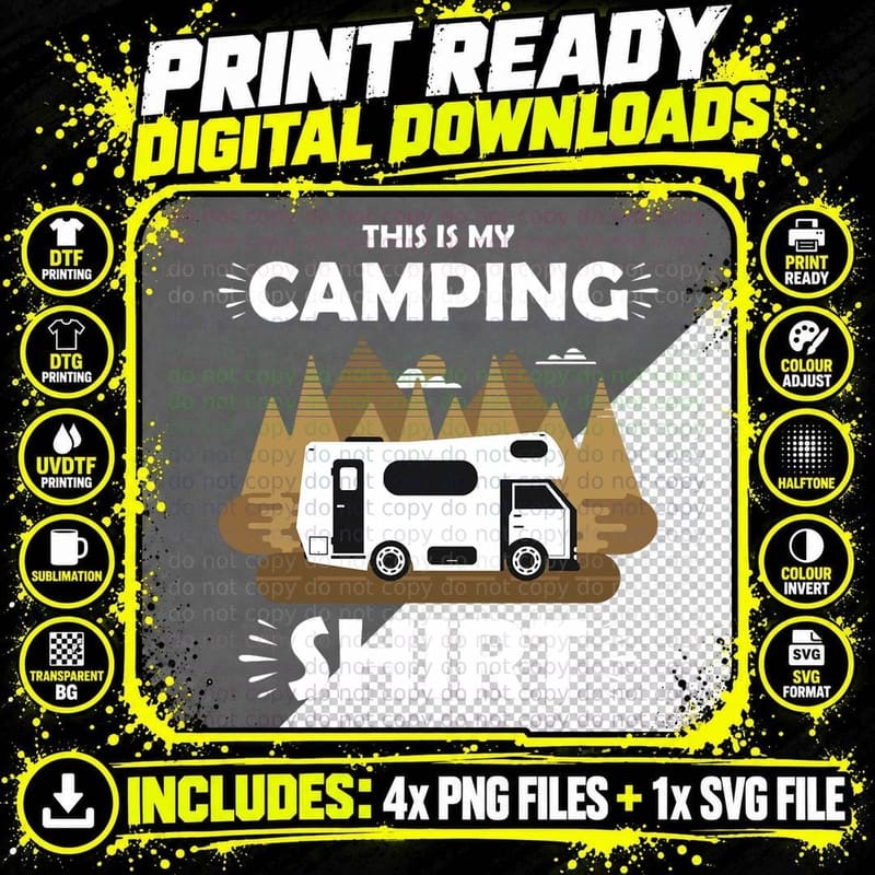 Camping Camper Motorhome - This Is My Camping Png SVG Digital Bundle