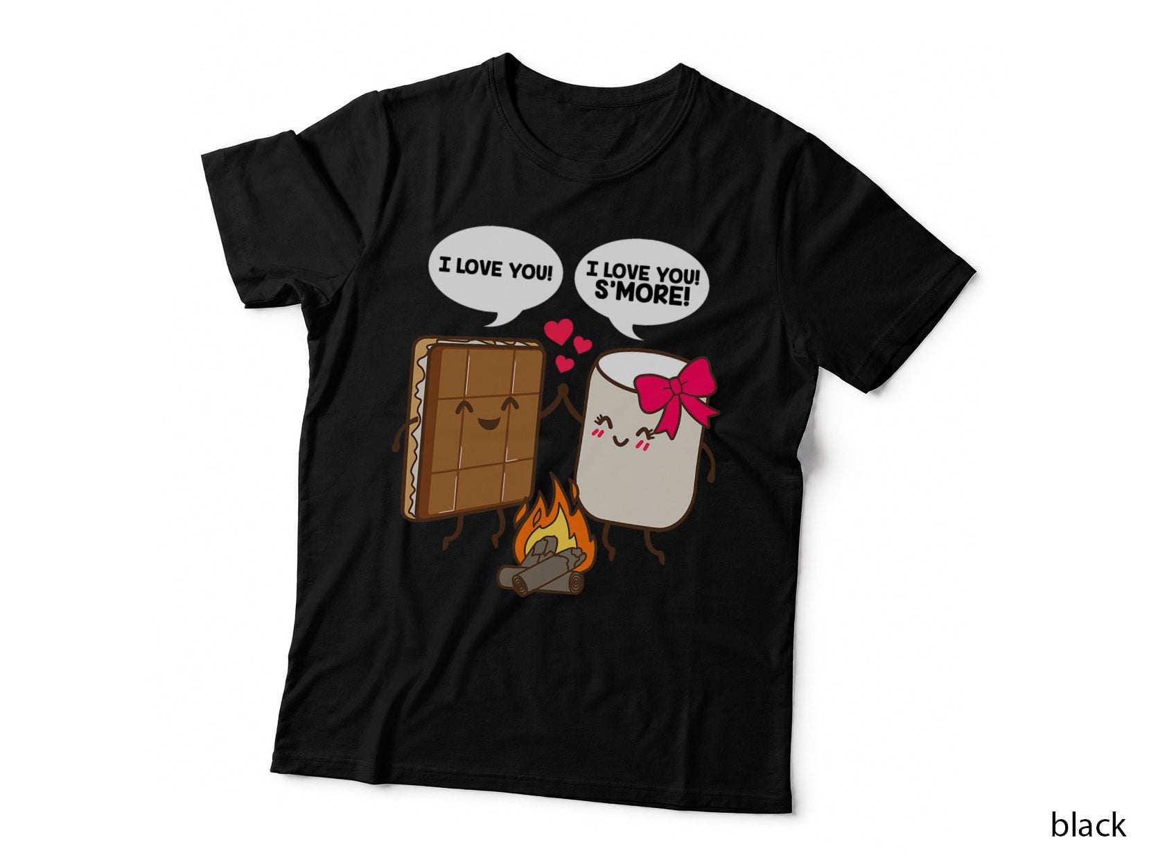 Camping Campfire Couple Gift, Outdoor Adventure, Nature Lovers T-Shirt