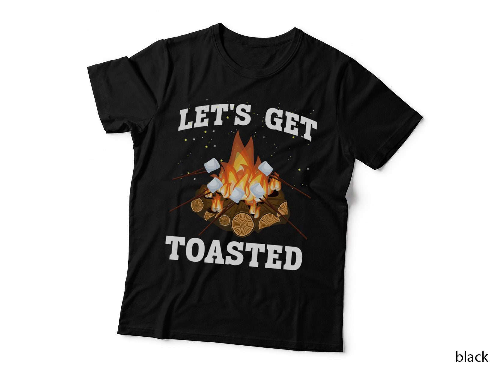 Camping Campfire Marshmallow Let's Get Toasted, Outdoor Adventure T-Shirt