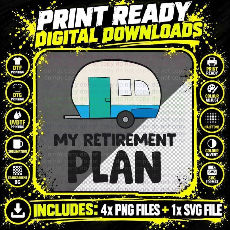 Camping Is My Retirement Plan Funny Camper, Outdoor Png SVG Digital Bundle