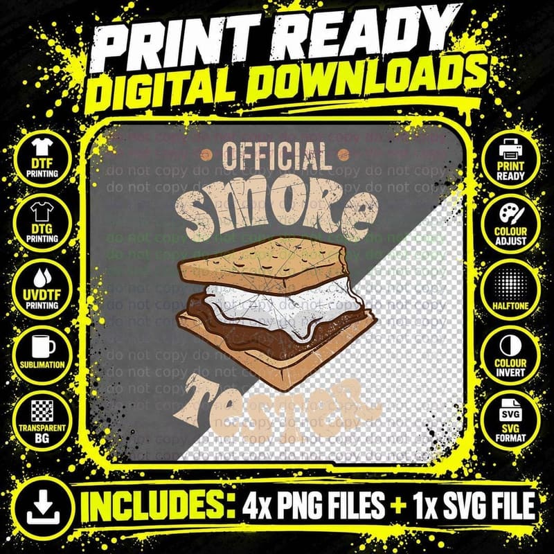Camping Official Smore Tester S'mores Smores Png SVG Digital Bundle