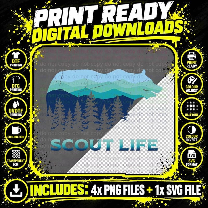 Camping Outdoor Scouting Hiking Scout Life T-Shirt Png SVG Digital Bundle