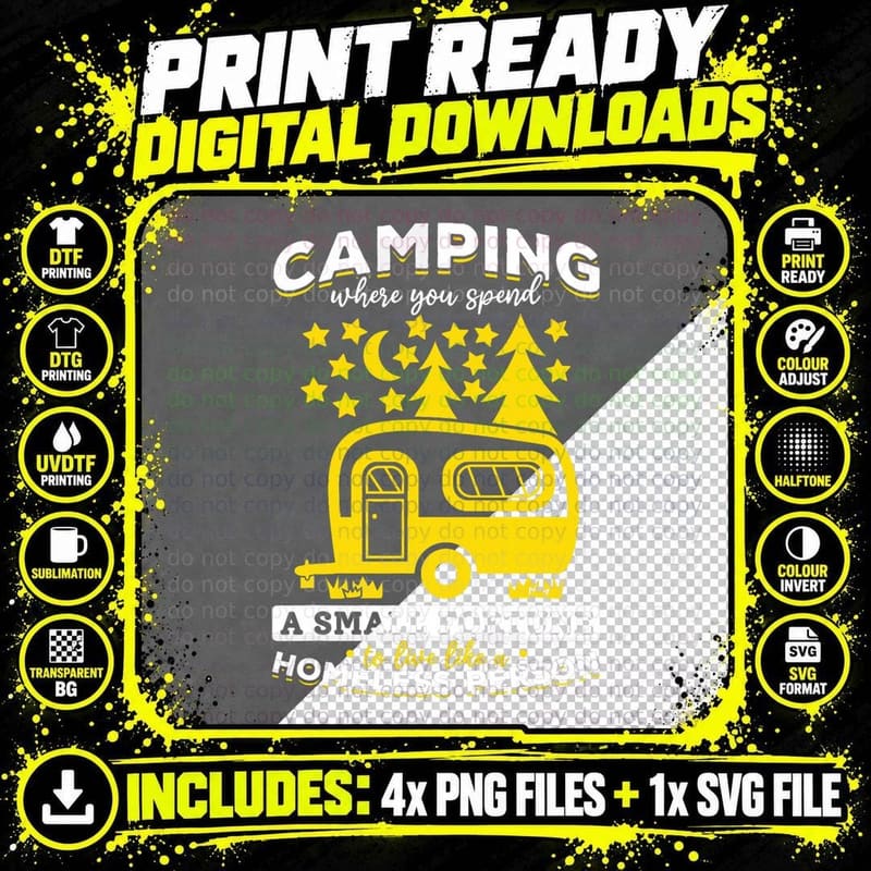 Camping RV Camping Where You Spend a Small Fortune Png SVG Digital Bundle