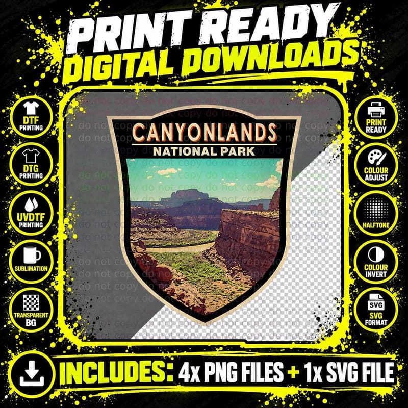 Canyonlands National Park Utah Watercolor Art Png SVG Digital Bundle