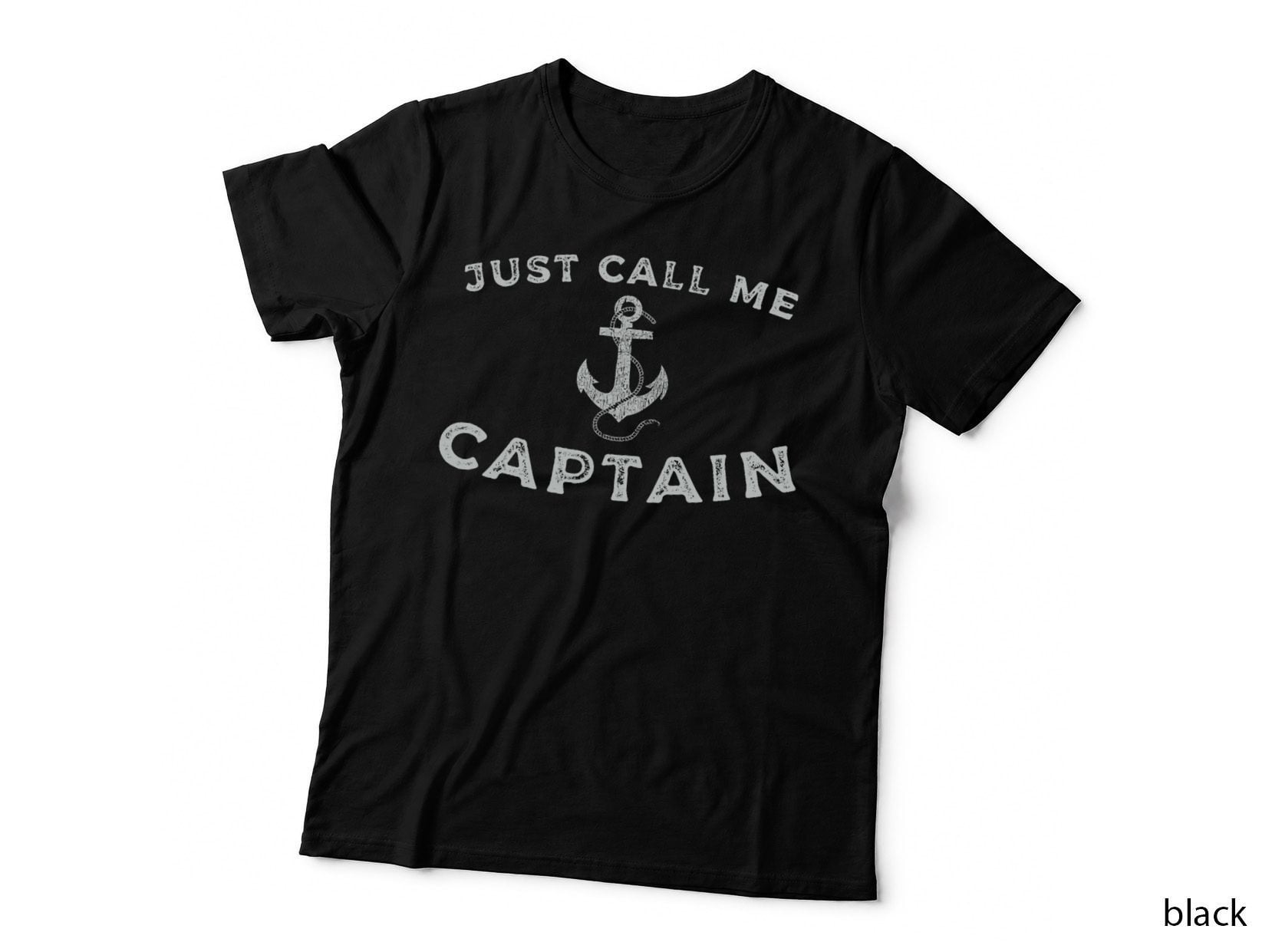 Captain, Boat Pontoon Sailor Anchor Graphic T-Shirt