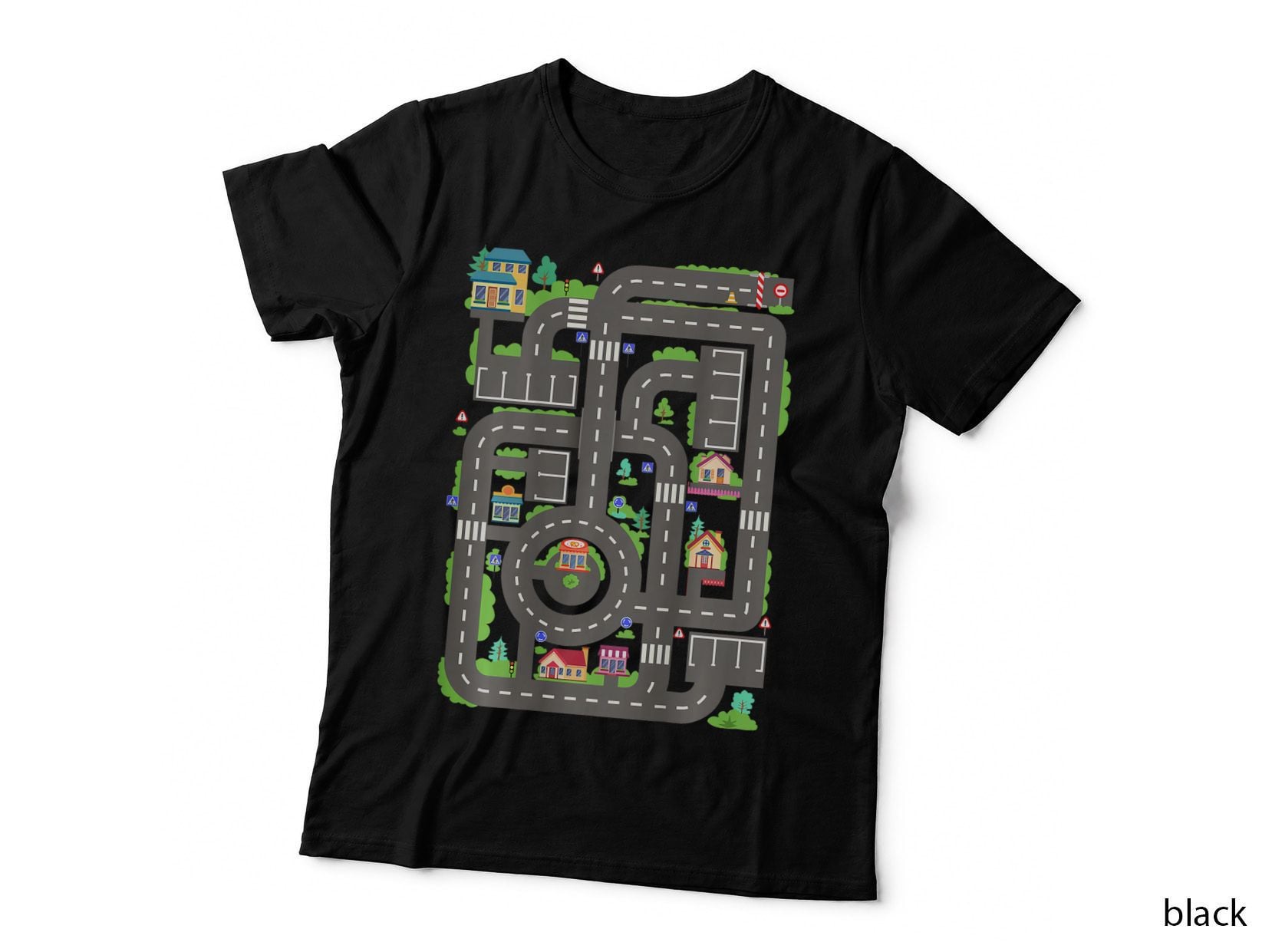 Car Road on Dad Back Fathers Day Play with Son T-Shirt