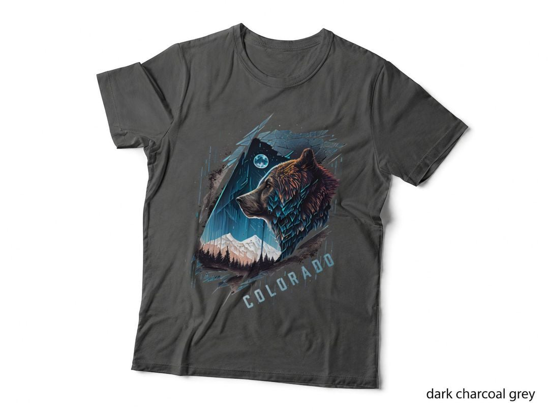 Colorado Mountain Bear - Bear, Moon, & Stars Retro T-Shirt