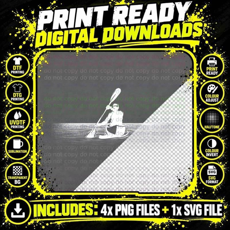 Cool Kayak Design for Men Women Kayaker Kayak Boat Png SVG Digital Bundle