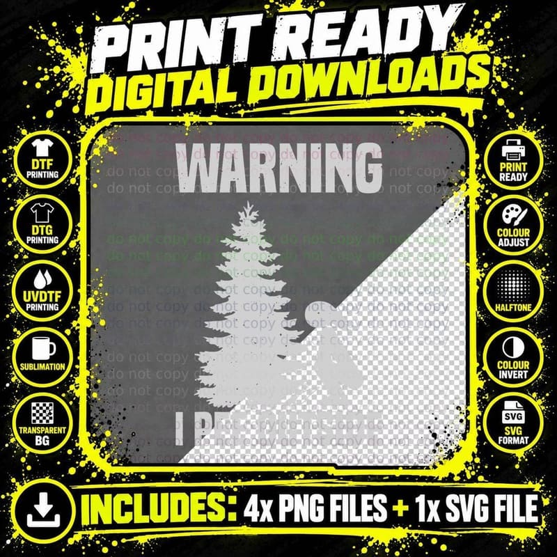 Cool Warning I Pee Outside Funny Girl Peeing Camping Png SVG Digital Bundle