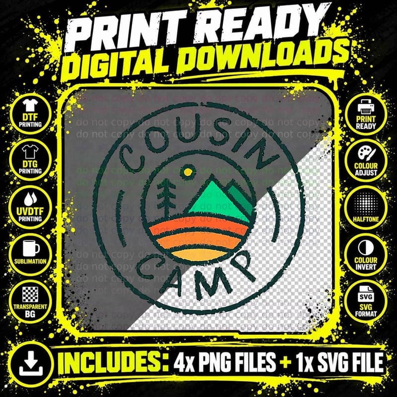 Cousin Camp Friends Summer Travel Family Camping Png SVG Digital Bundle
