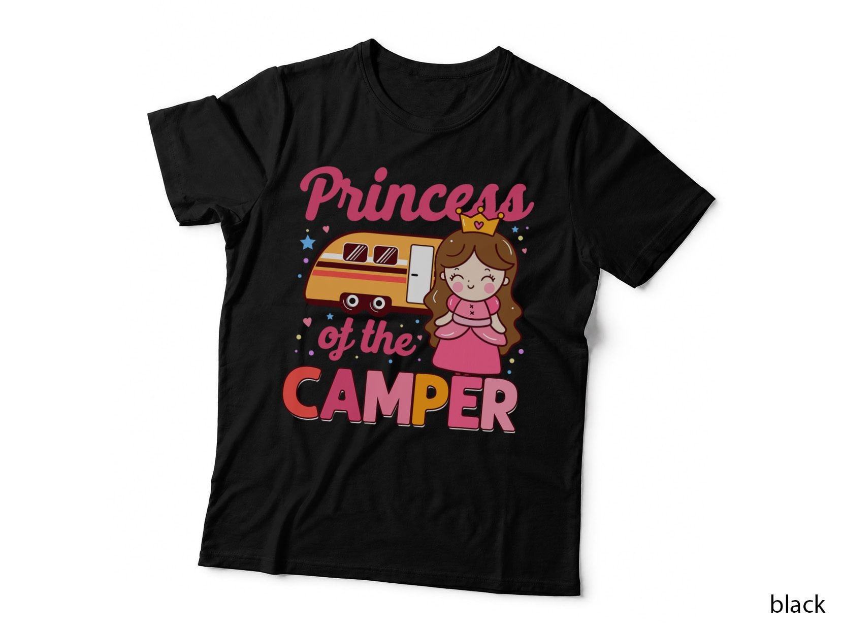 Cute Camping Princess Camper Motorhome Family Campervan Girl T-Shirt