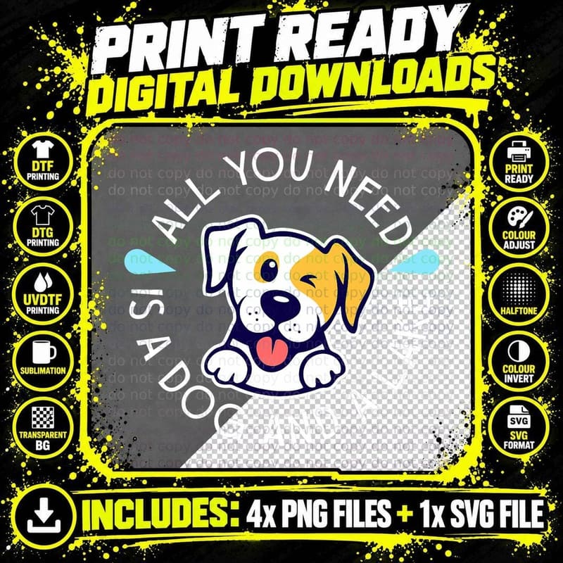 Dog Lover Puppy Pet Lake Swimming River Pets Doggo Png SVG Digital Bundle