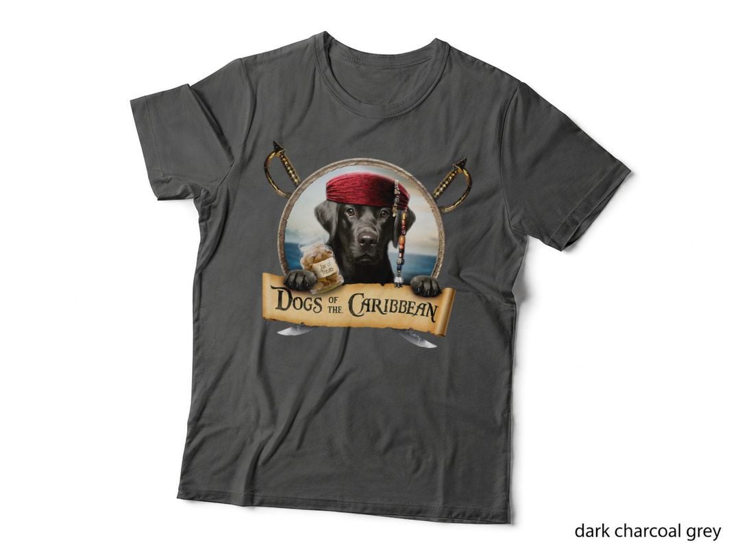 Dogs of the Caribbean - Cute Black Labrador Pirate, Funny Dog Lover Gift T-Shirt