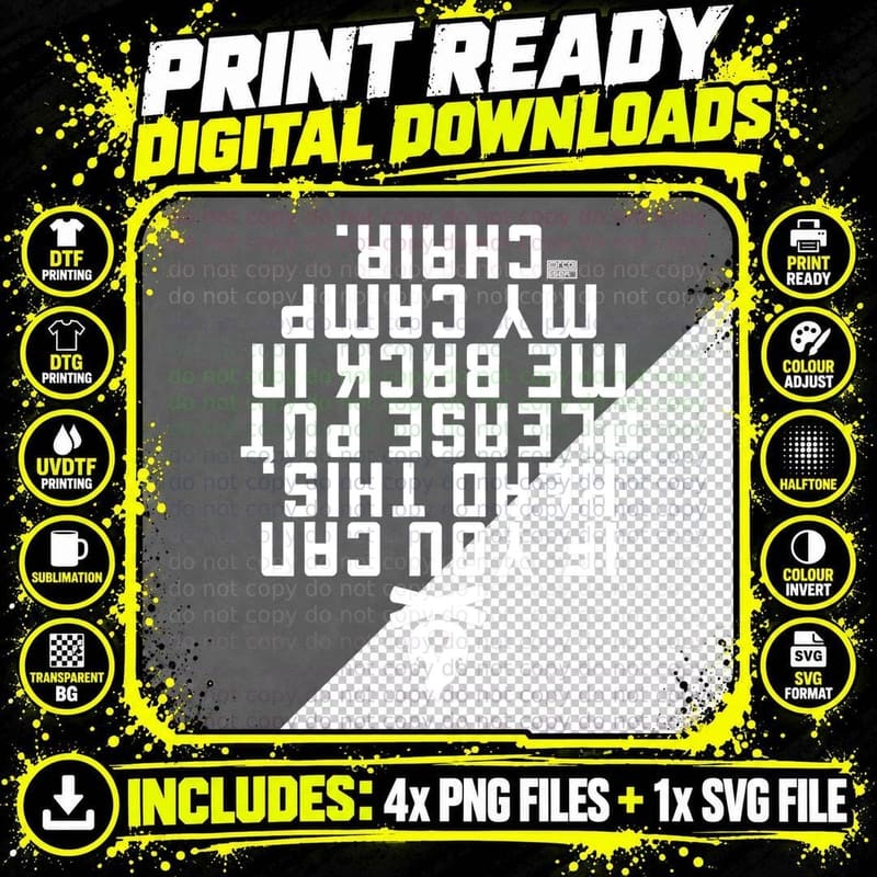 FUNNY IF YOU CAN READ THIS PUT ME BACK CAMP Camping Png SVG Digital Bundle