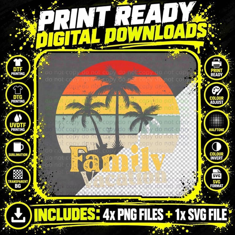 Family Vacation, Travel, Summer, Adventure Gear Png SVG Digital Bundle