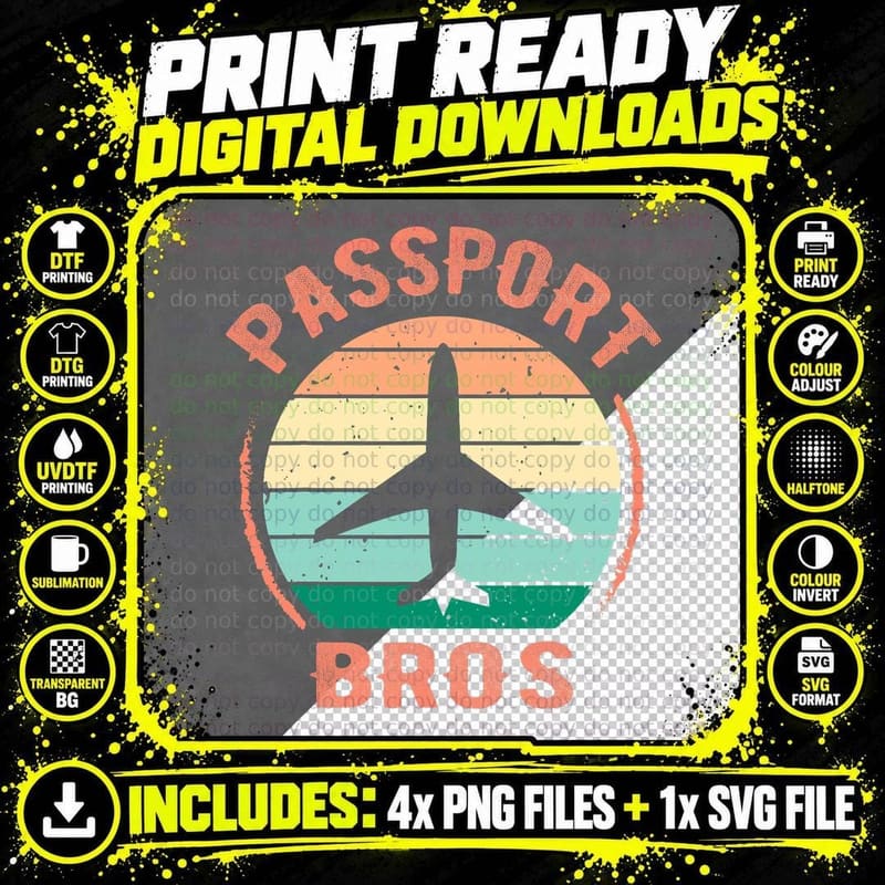 Find Love Abroad Modern Dating Meme Passport Bros Png SVG Digital Bundle