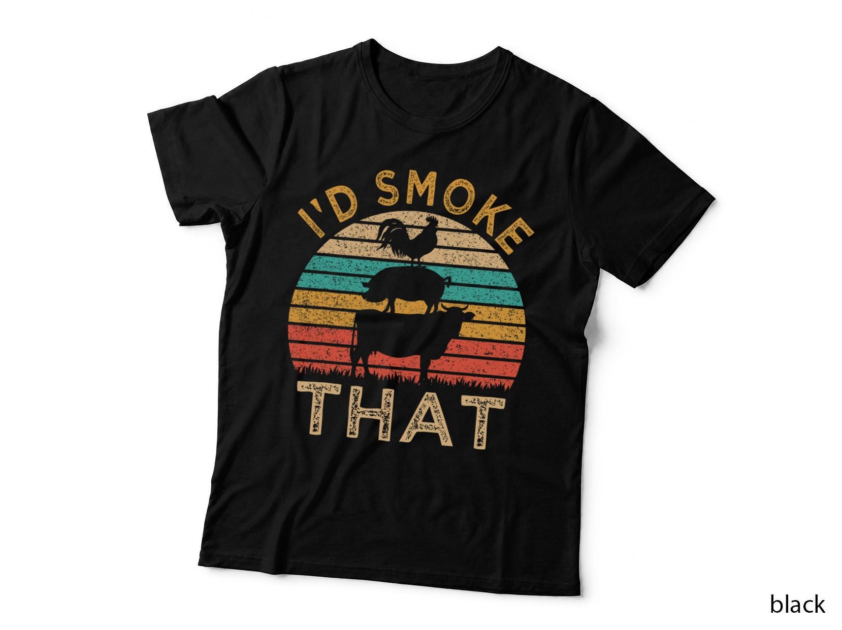 Funny BBQ I'd Smoke That Barbeque Retro Grilling, Grill Master T-Shirt