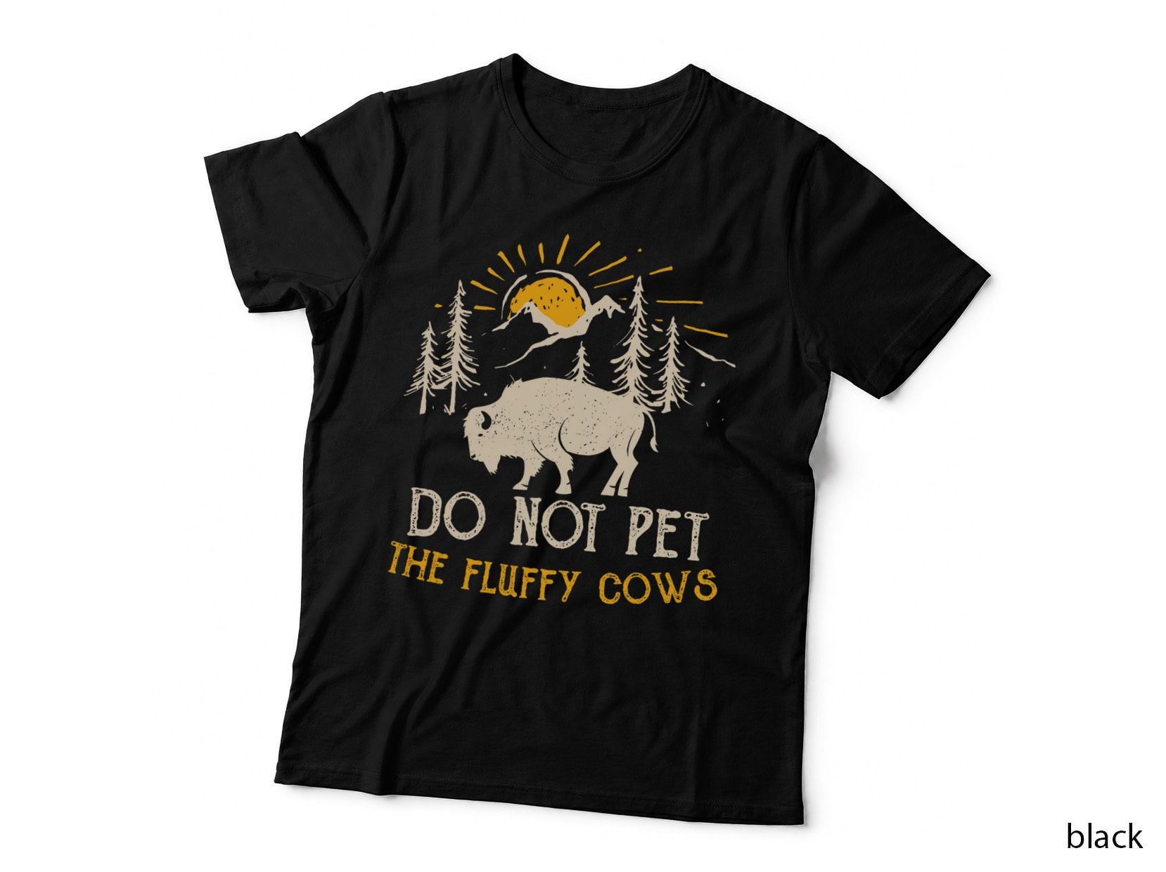 Funny Camping Wilderness Animal Do Not Pet the Fluffy Cows T-Shirt