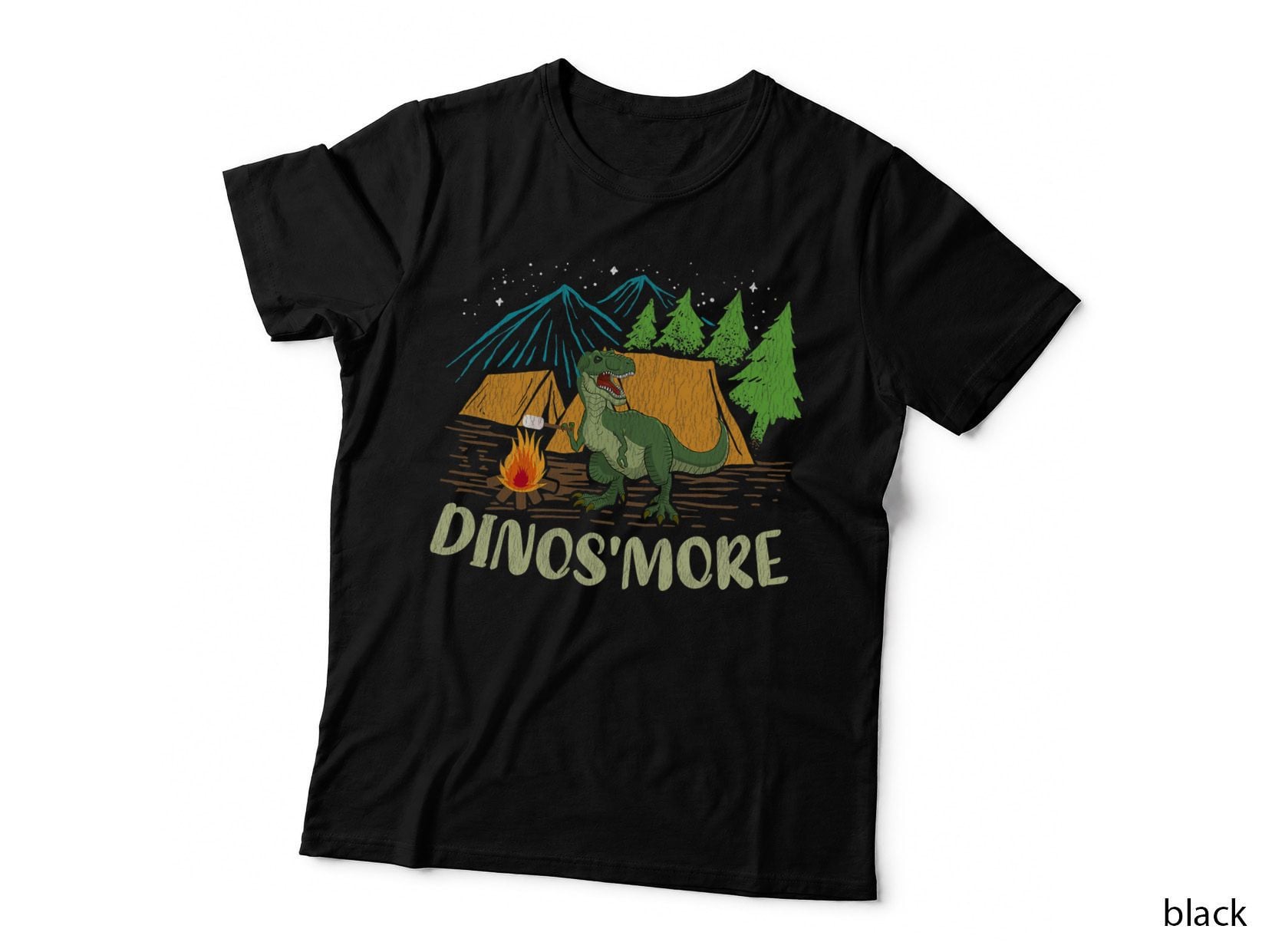 Funny Dinos'more Camping Dinosaur Camp Camper T-Shirt