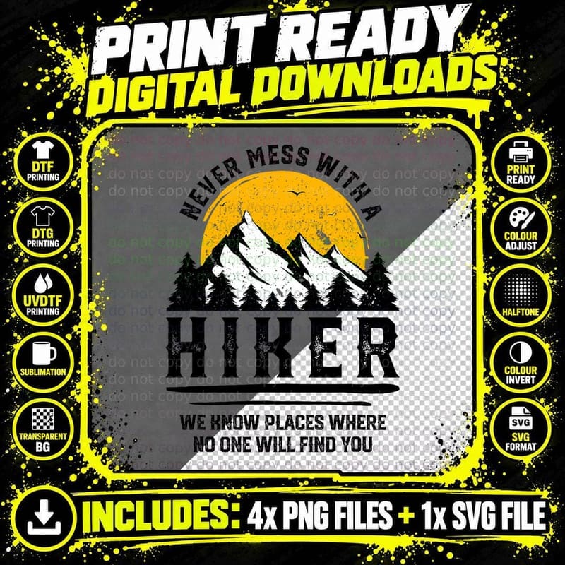 Funny Hiker Gift Hiking Lover Outdoor Quote Png SVG Digital Bundle