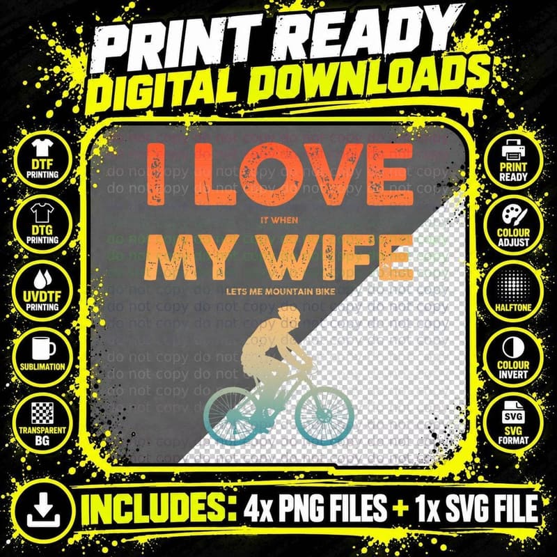 Funny Mountain Bike Art for Men Dad MTB Mountain Biking Png SVG Digital Bundle