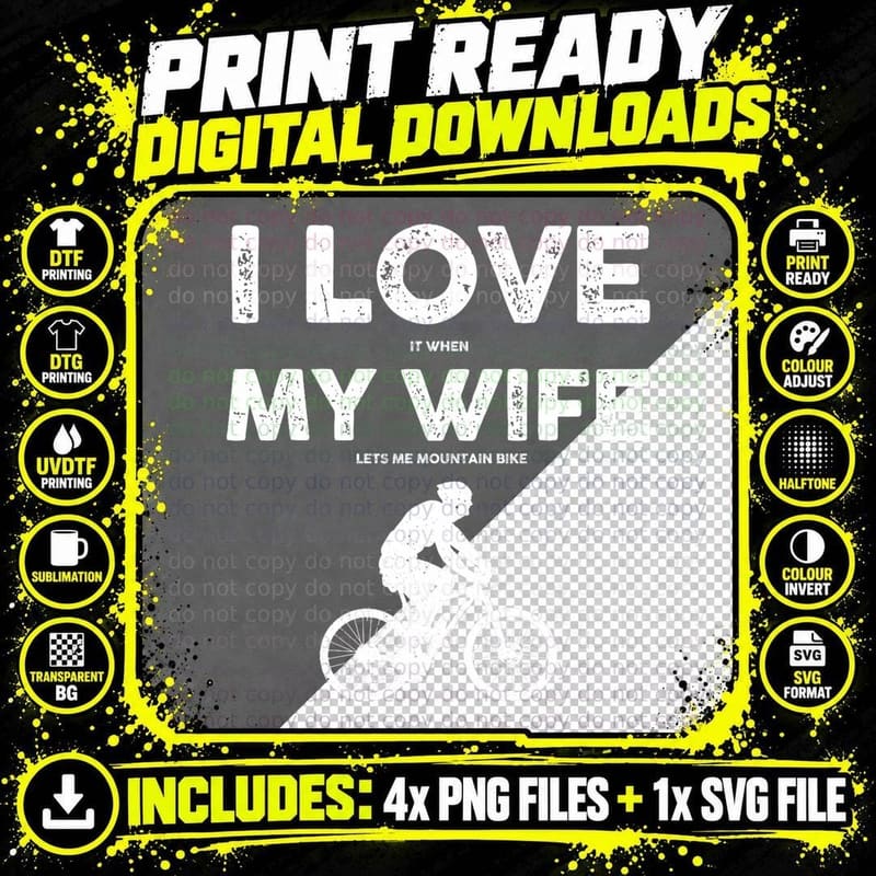 Funny Mountain Bike Design for Men Dad Biking Husband Png SVG Digital Bundle