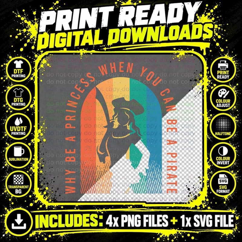 Funny Pirate Freebooter Buccaneer Caribbean Adventure Png SVG Digital Bundle