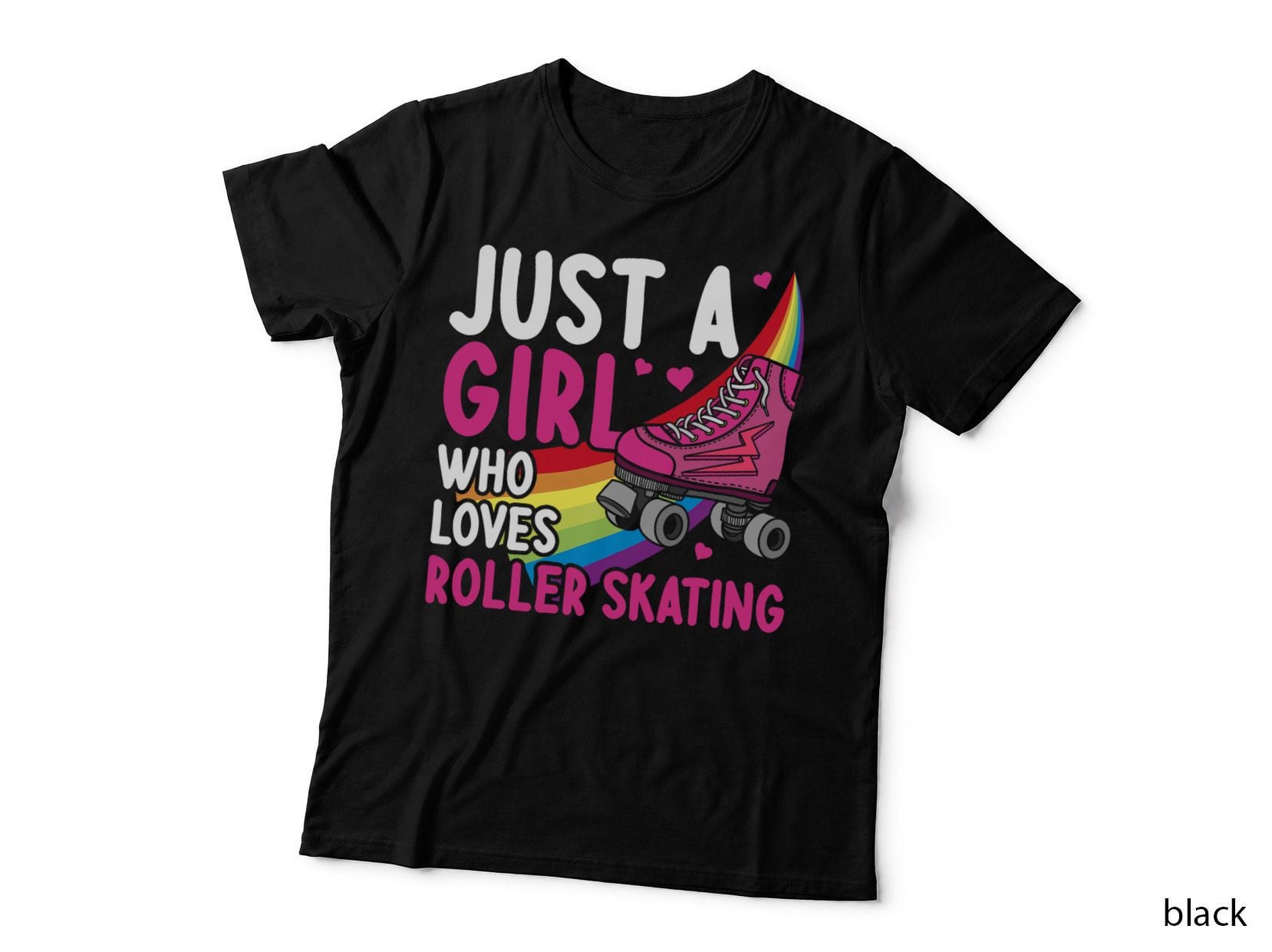 Funny Roller Skating Art Girls Women Kids Roller Disco Skate T-Shirt