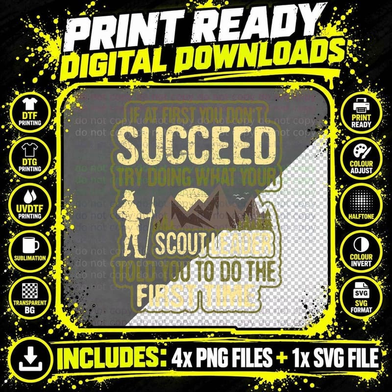 Funny Scout Leader T Shirt Cub Camping Boy Hiking Png SVG Digital Bundle