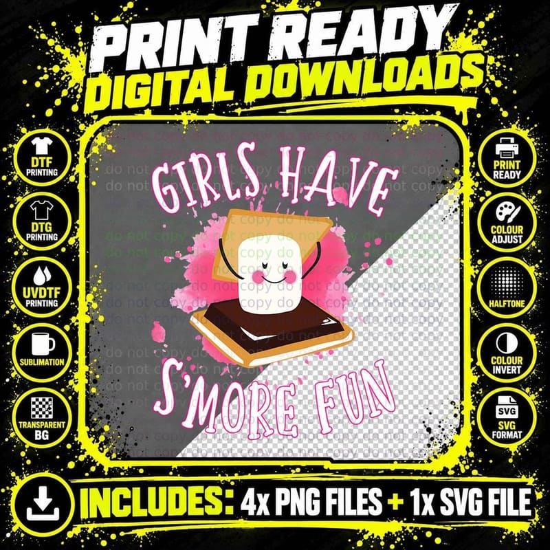 Funny Smores Camping Girls Have Smore Fun Camper Png SVG Digital Bundle