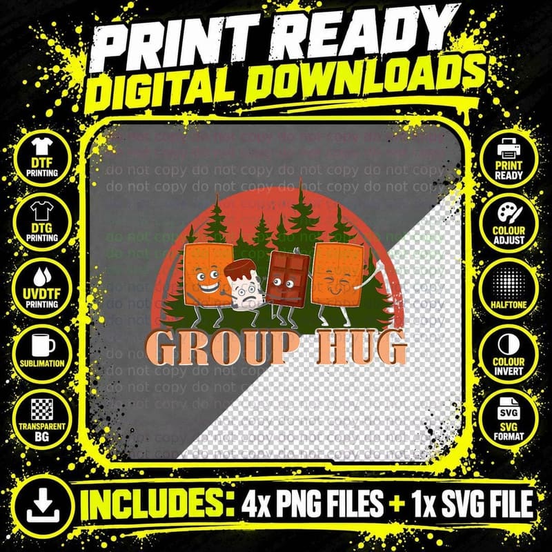 Group Hug Smores Shirt Group Hug Camping Shirt Group Hug Png SVG Digital Bundle