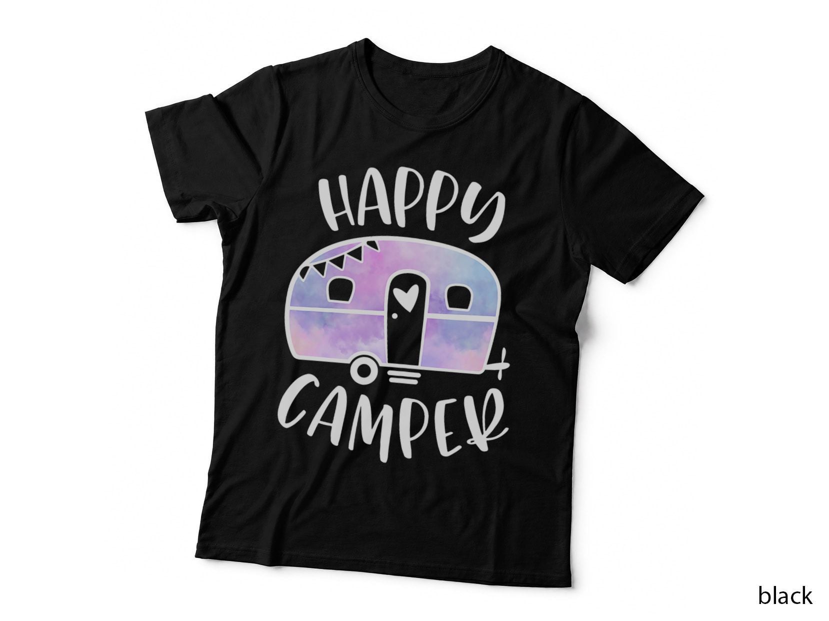 Happy Camper Trendy Tie-Dye Camping Adventure Outdoor T-Shirt
