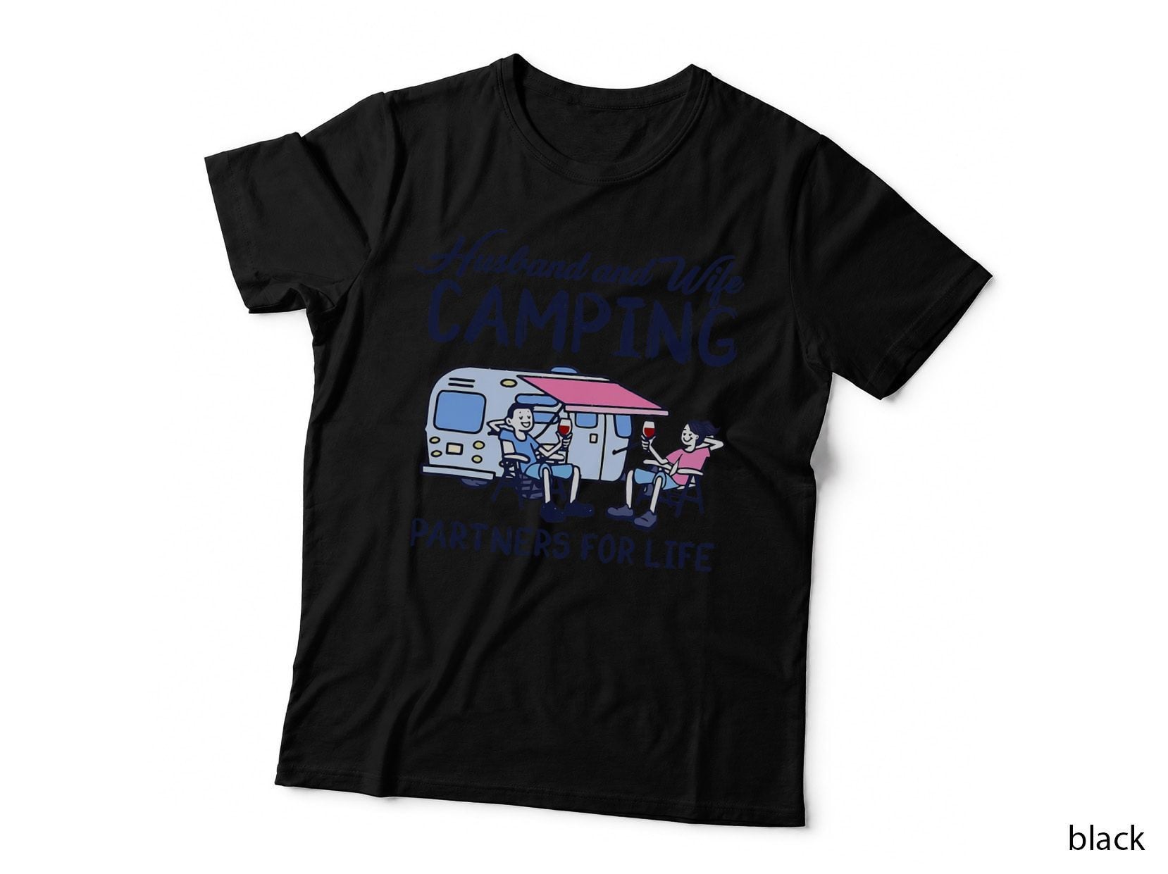 Husband and Wife Camping Partners for Life Funny Camper T-Shirt