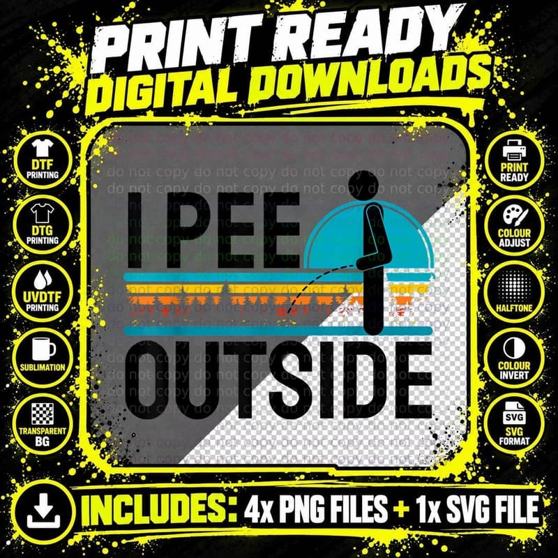 I Pee Outside Funny Camping Husband Peeing Outdoor Lover Png SVG Digital Bundle
