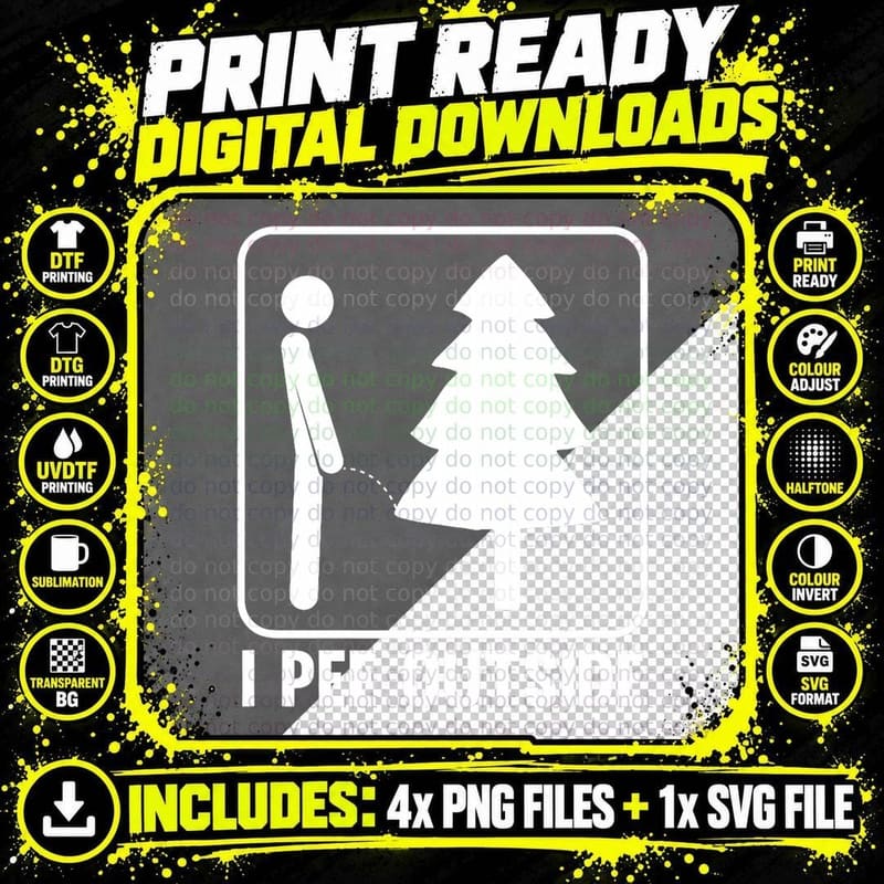 I Pee Outside Funny Camping T-Shirt Png SVG Digital Bundle