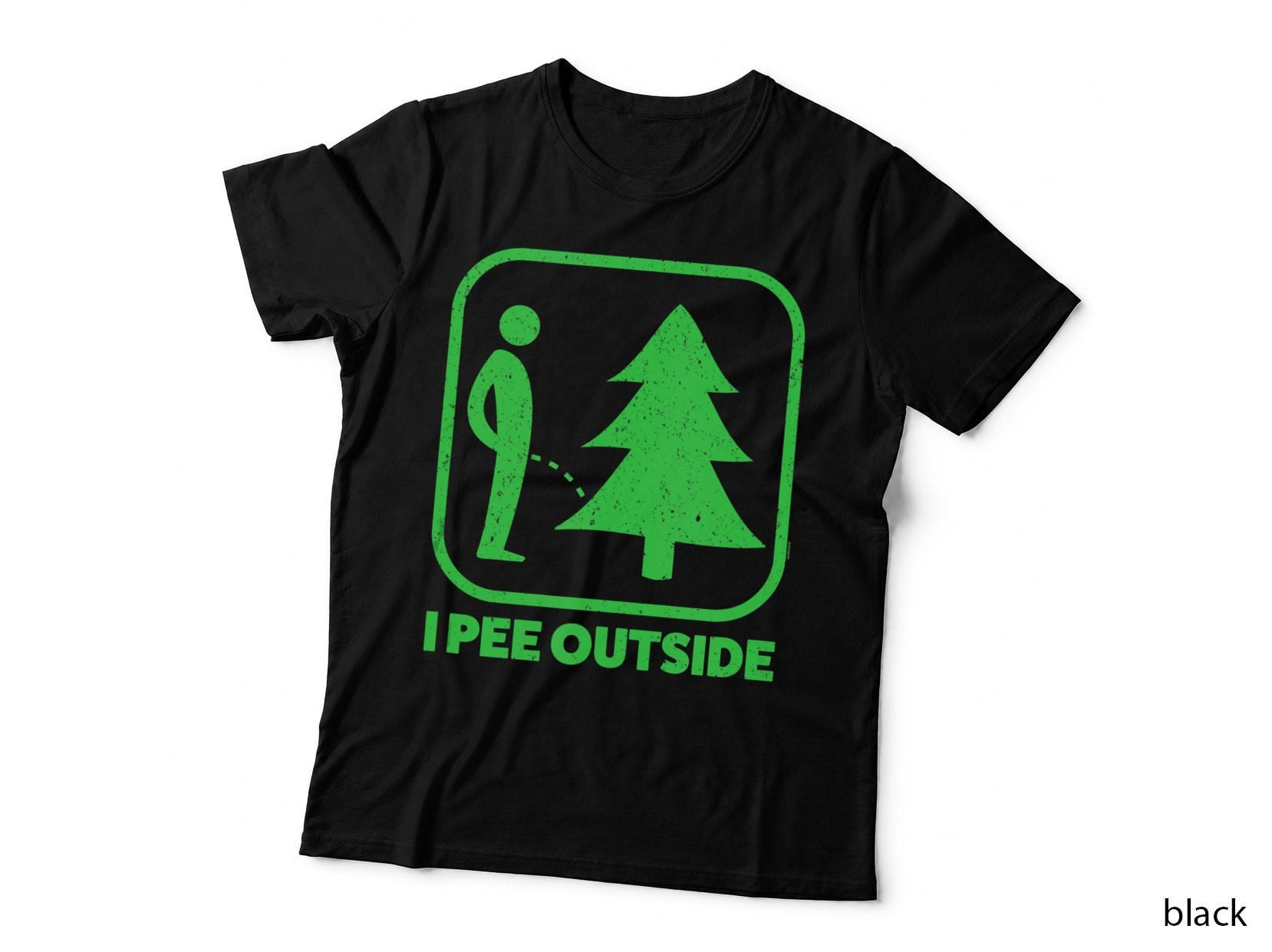 I Pee Outside Sign Funny Camping Hiking Outdoor Adventure T-Shirt