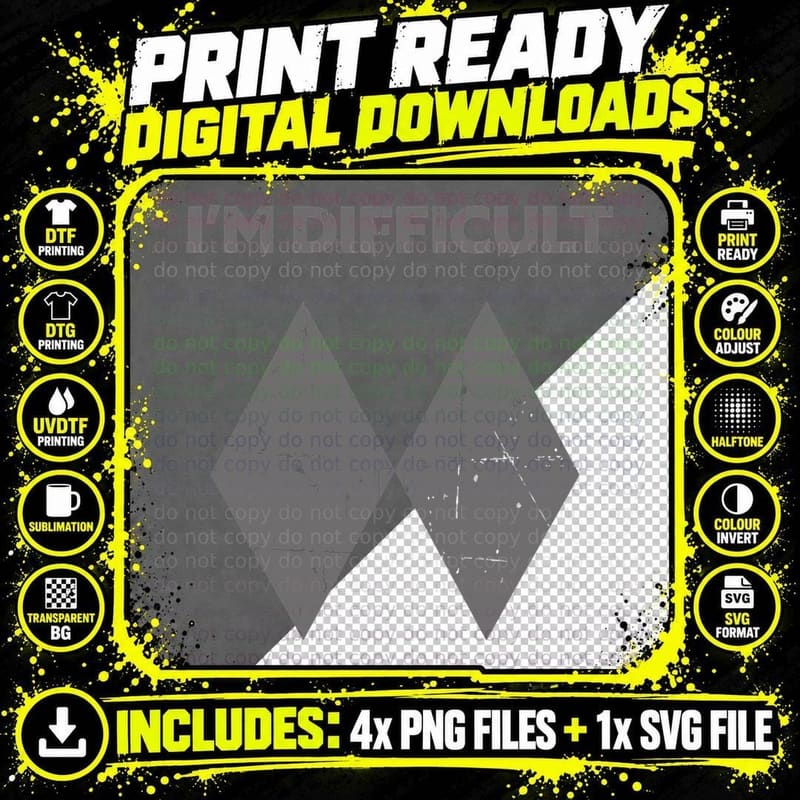I'm Difficult Funny Double Black Diamonds Ski Snowboard Png SVG Digital Bundle