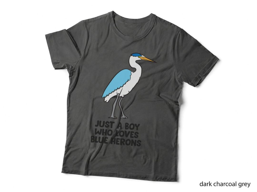 Just a Boy Who Loves Great Blue Heron Birds, Bird Lover Gift T-Shirt