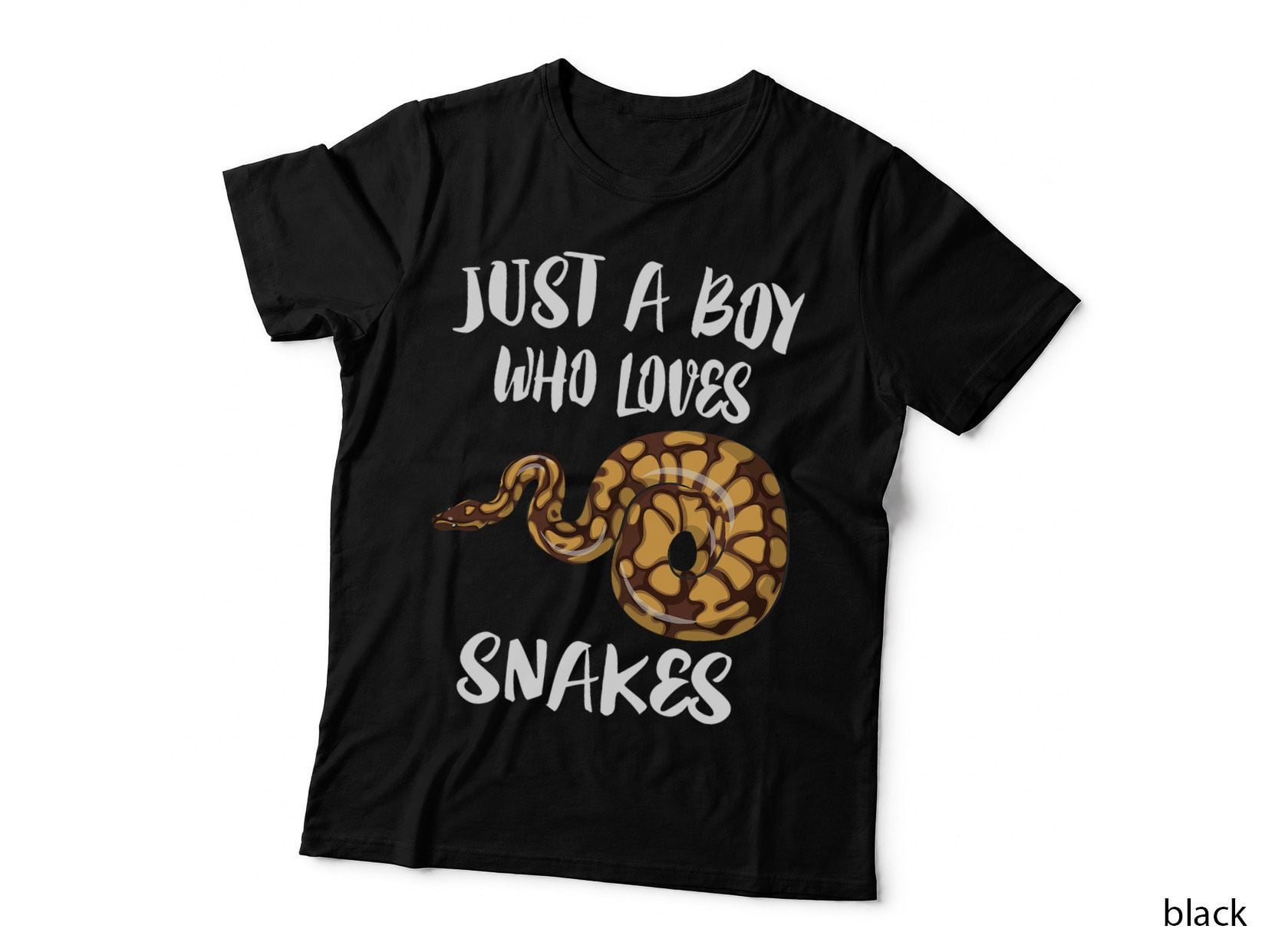 Just a Boy Who Loves Snakes Animal, Snake Lover Gift, Reptile Enthusiast T-Shirt