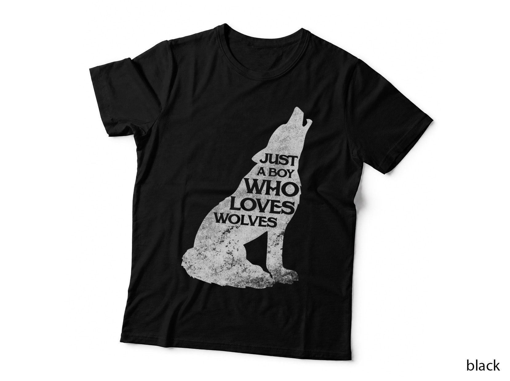 Just a Boy Who Loves Wolves Wolf Pack Girl Shirt Gift, Wolf Lover T-Shirt