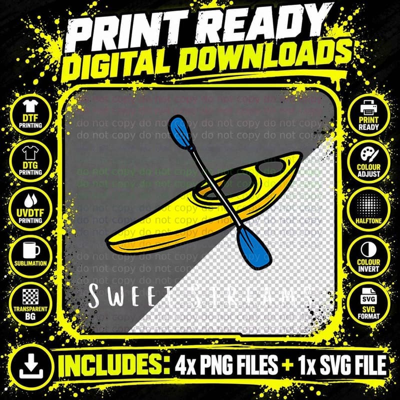 Kayak Lovers Sweet Streams T-Shirt Png SVG Digital Bundle