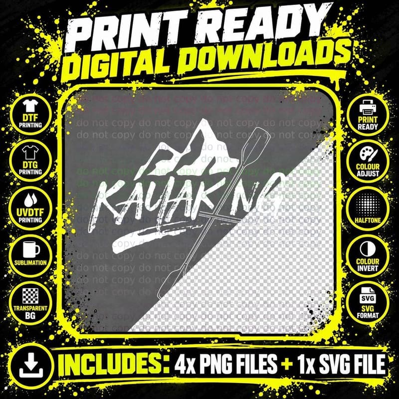 Kayaking Kayaks Kayakist Kayaker Kayak T-Shirt Png SVG Digital Bundle