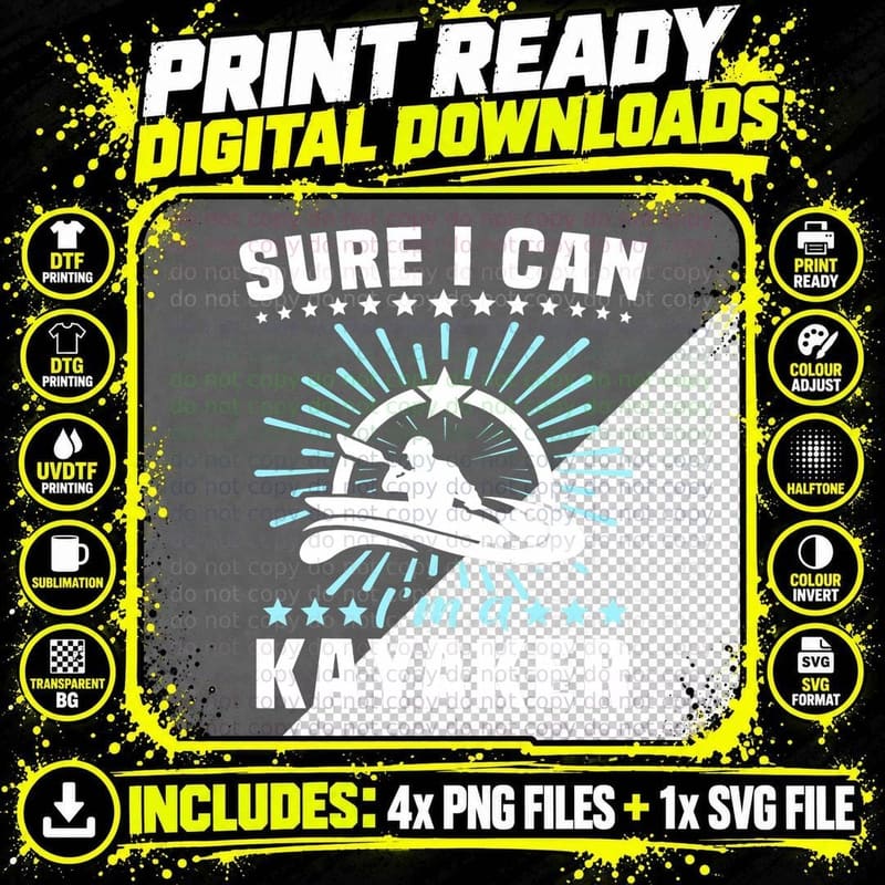 Kayaking Paddle Canoeing Outdoor Kayak T-Shirt Png SVG Digital Bundle
