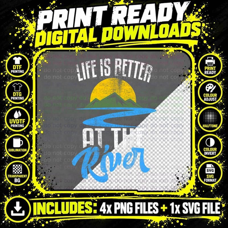 Life Is Better at the River Nature Lover Camping Gift Png SVG Digital Bundle