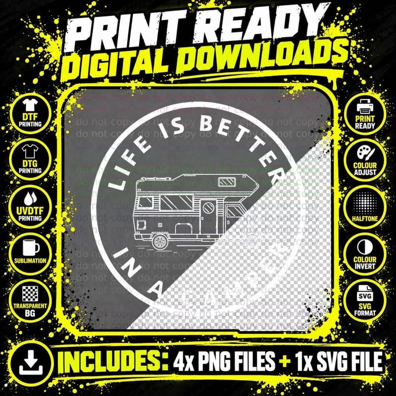 Life Is Better in a Camper RV and Camping Shirt T-Shirt Png SVG Digital Bundle