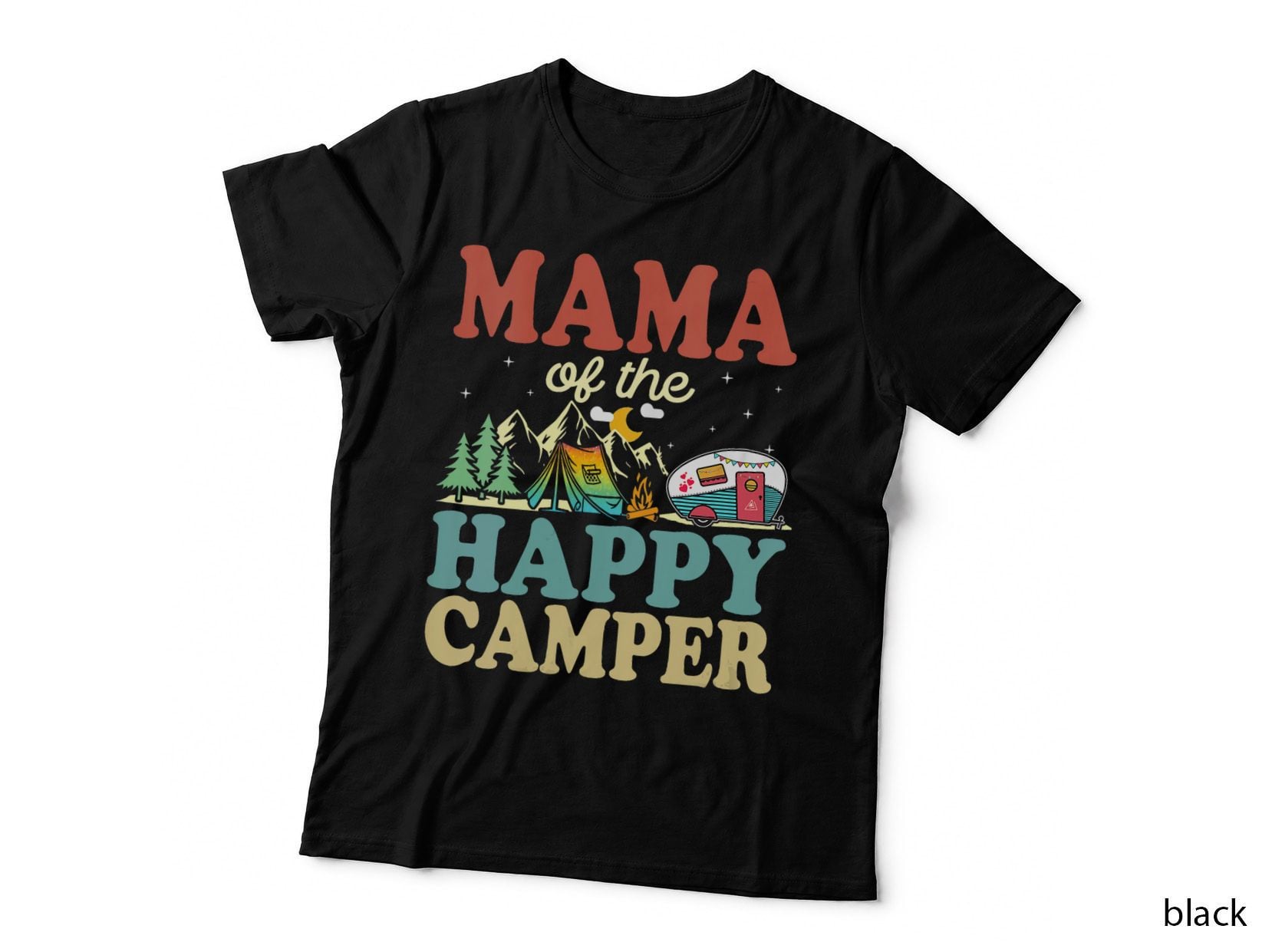 Mama of the Happy Camper First Birthday Camping Family T-Shirt