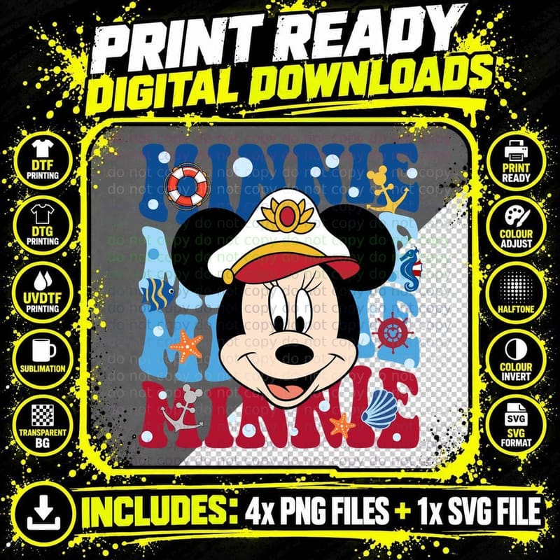 Minnie Mouse Cruise T-Shirt, Nautical Adventure Png SVG Digital Bundle