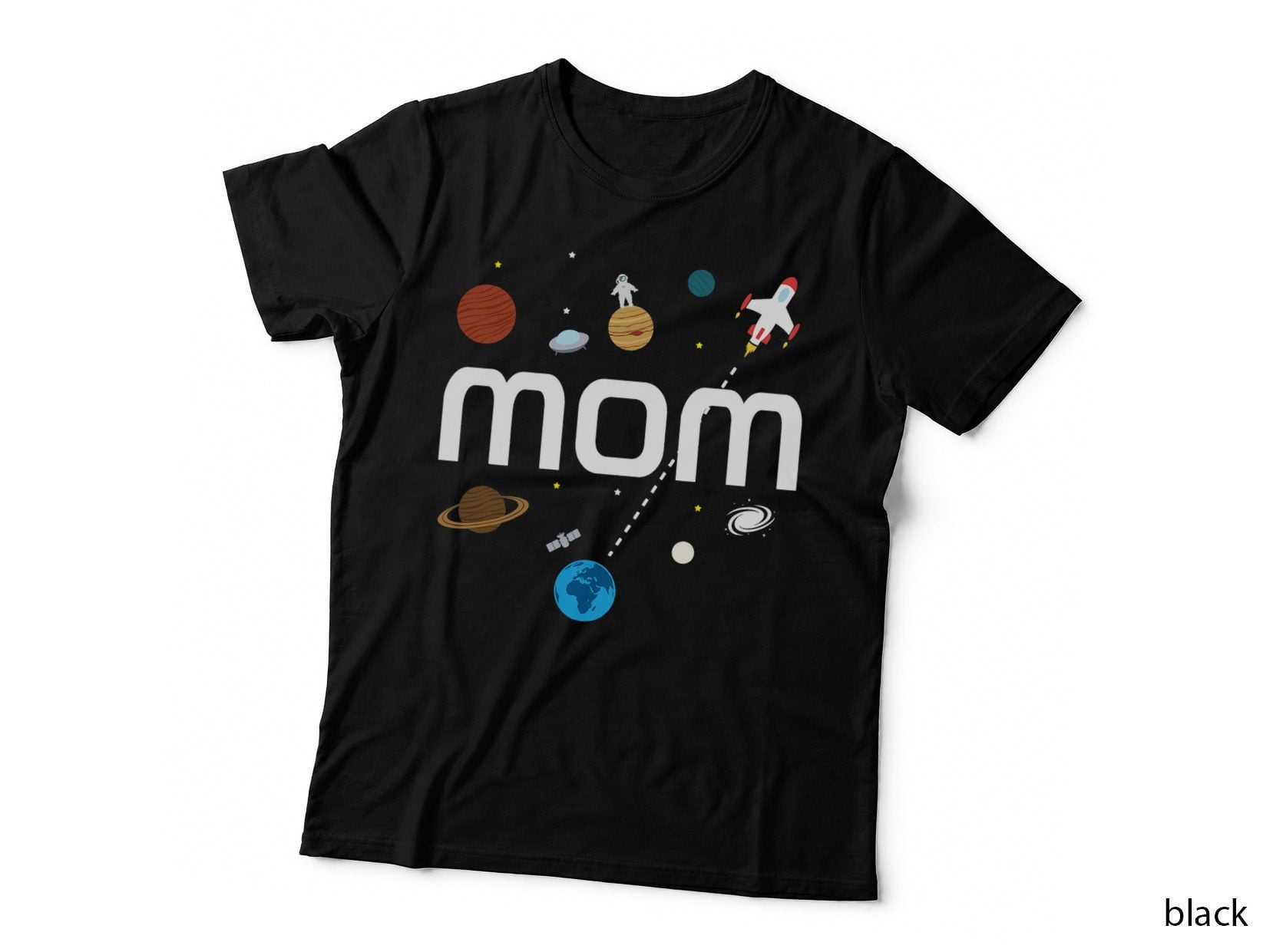 Mom Outer Space Birthday Party T-Shirt, Space Adventure, Family Fun